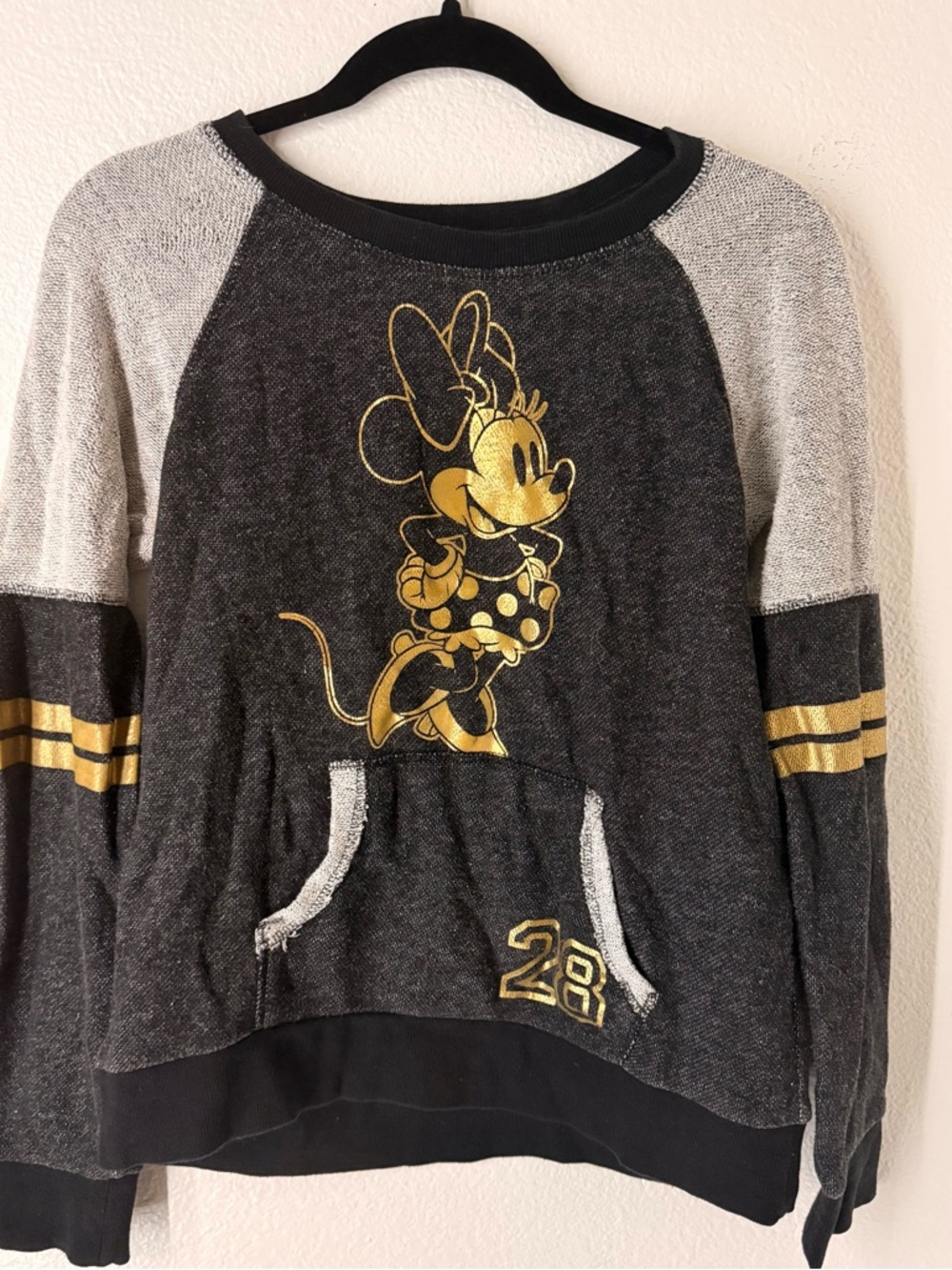 Disney Parks Black and Gray Pullover Sweatshirt